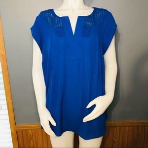 Dainel Rainn Blue Lace Blouse NWT